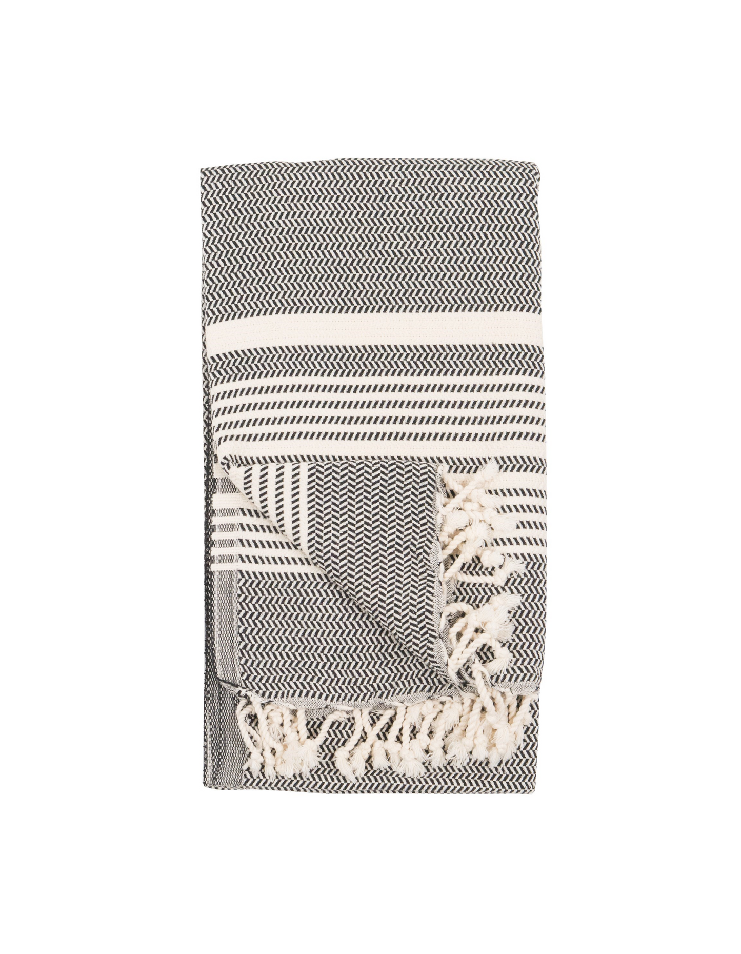 Carbon Turkish towel styled in minimalist bathroom