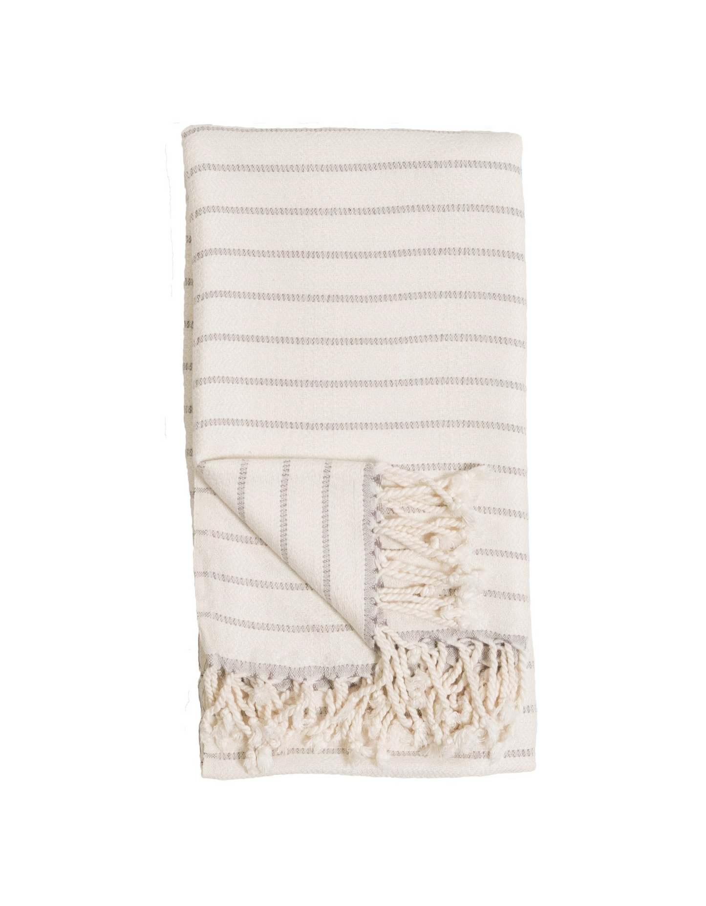 Striped bamboo Turkish towel in mist color