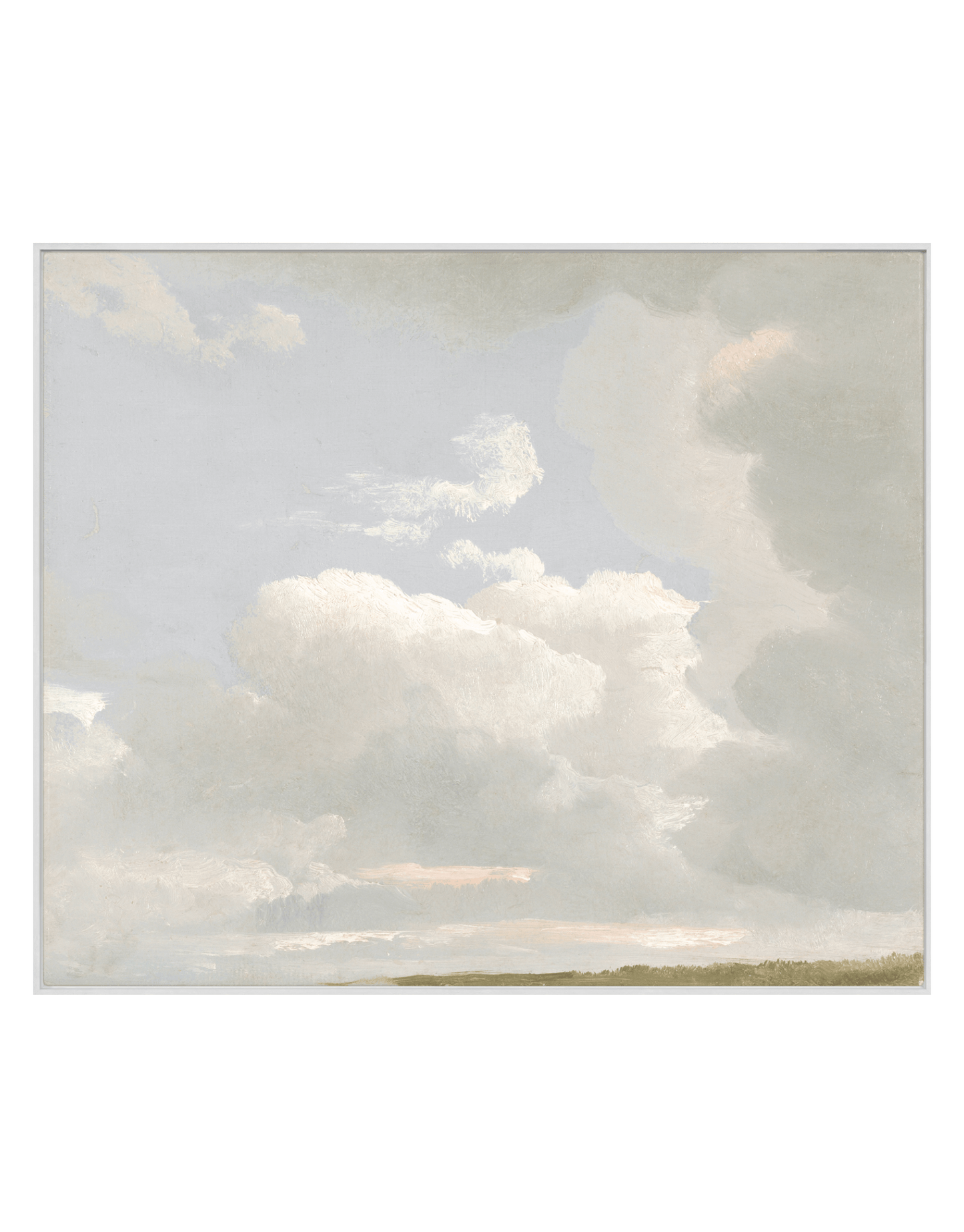 Cloud Study - white wood framed in whitewashed finished 