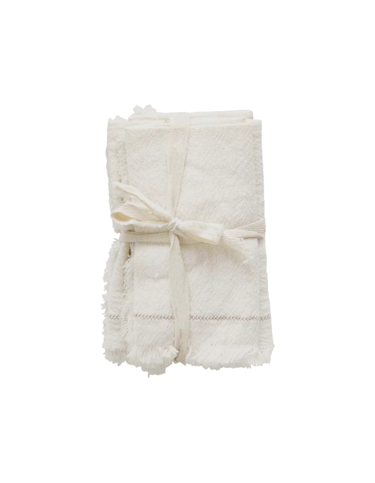 Cotton Napkins with Border Fringe