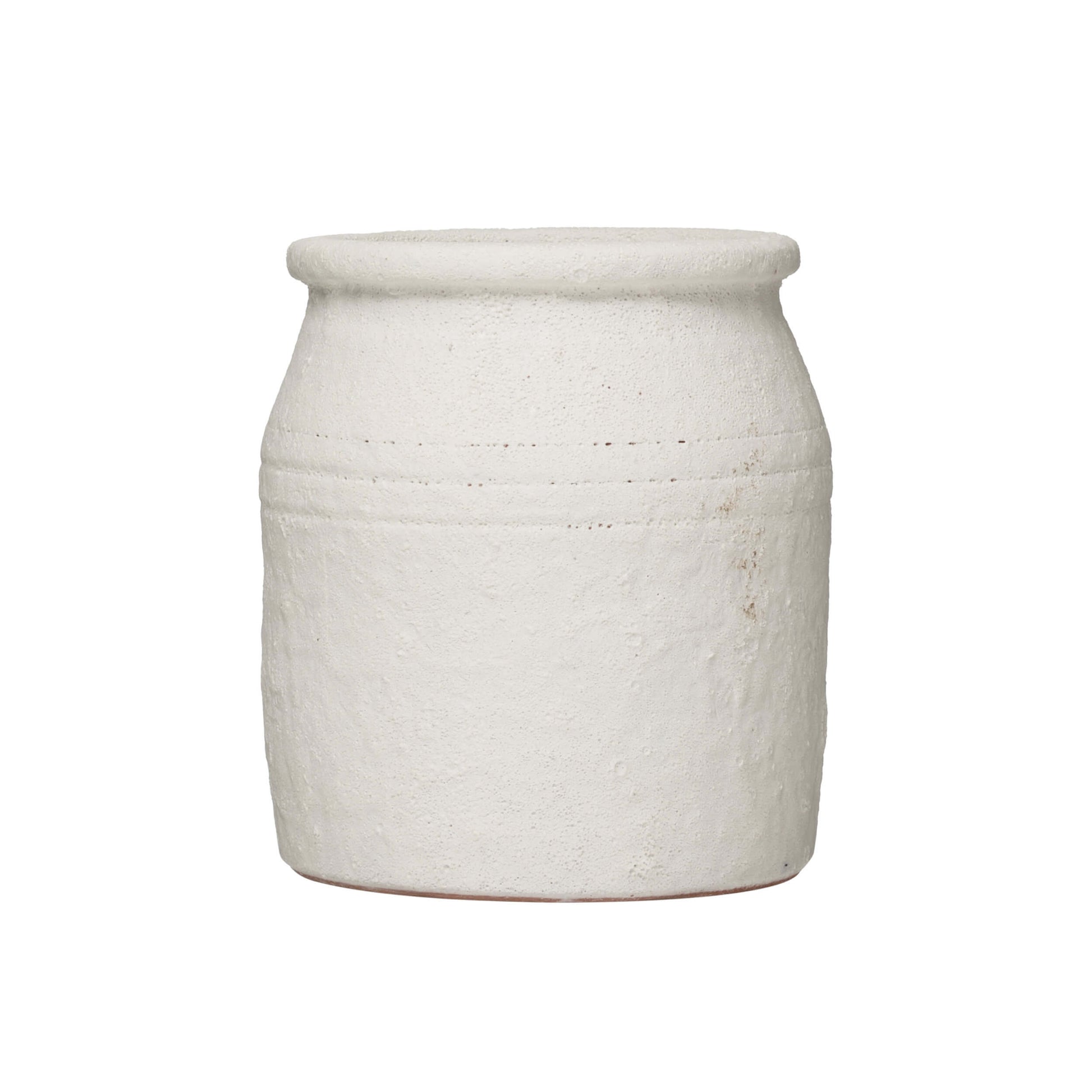 white terracotta crocks