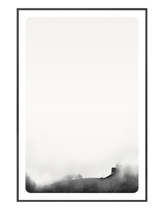 Black and white foggy day artwork