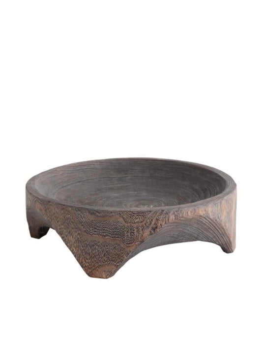 Natural brown wooden bowl