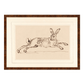 running rabbit artwork with brown frame