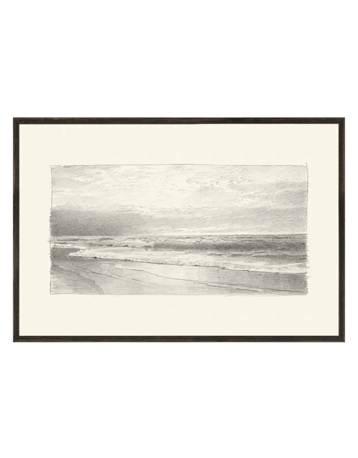 black and white sketched seascape