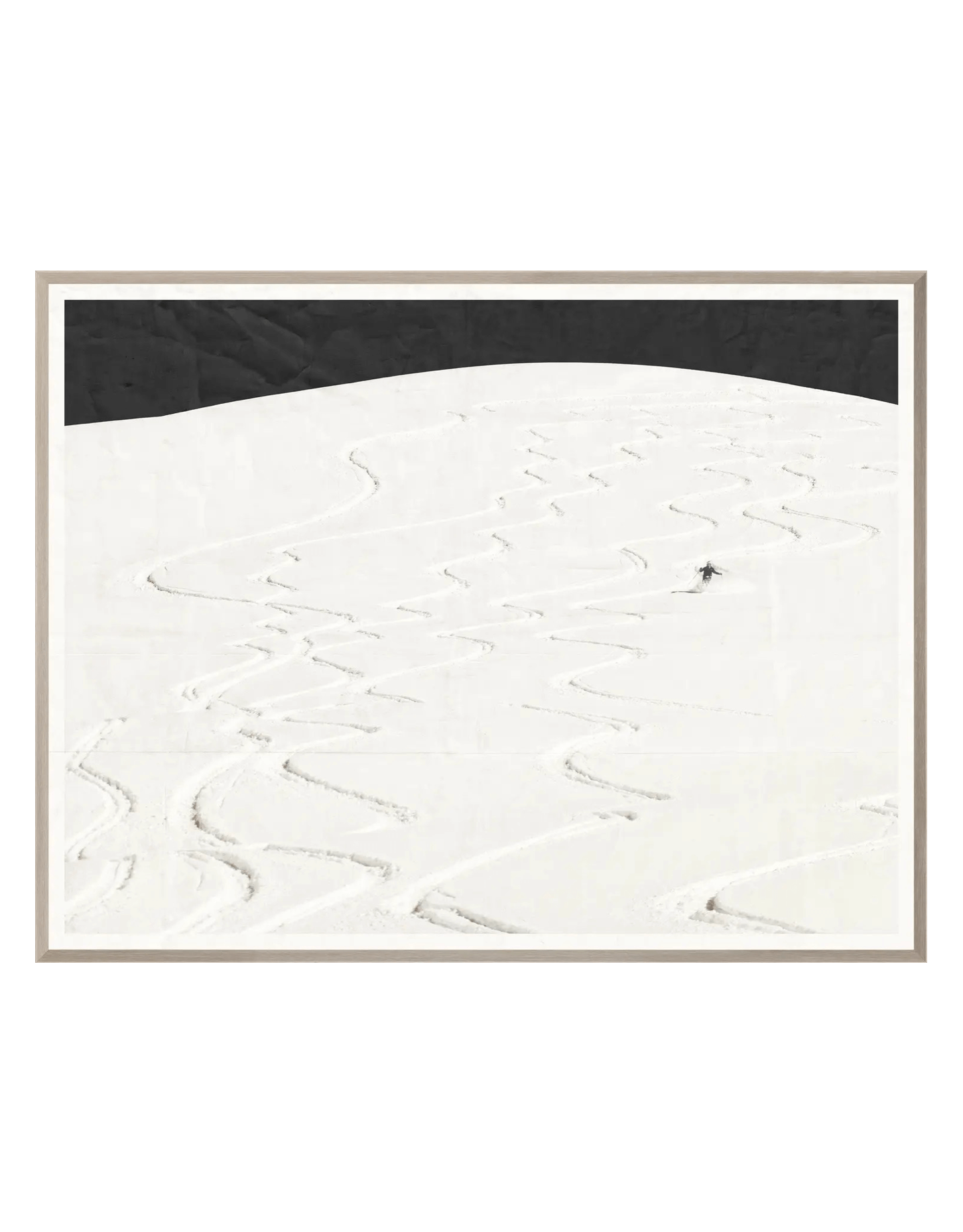 black and white ski artwork