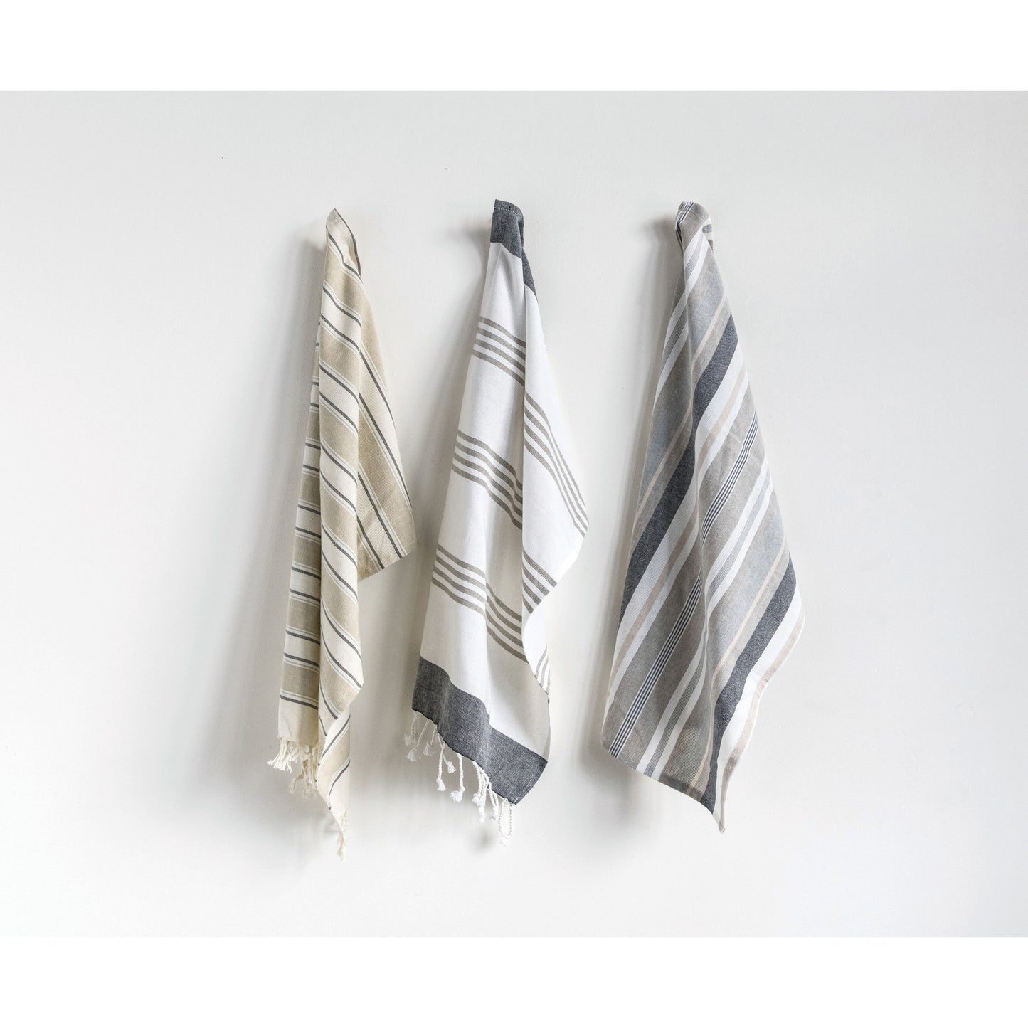 Cotton Striped Tea Towels (Set of 3)