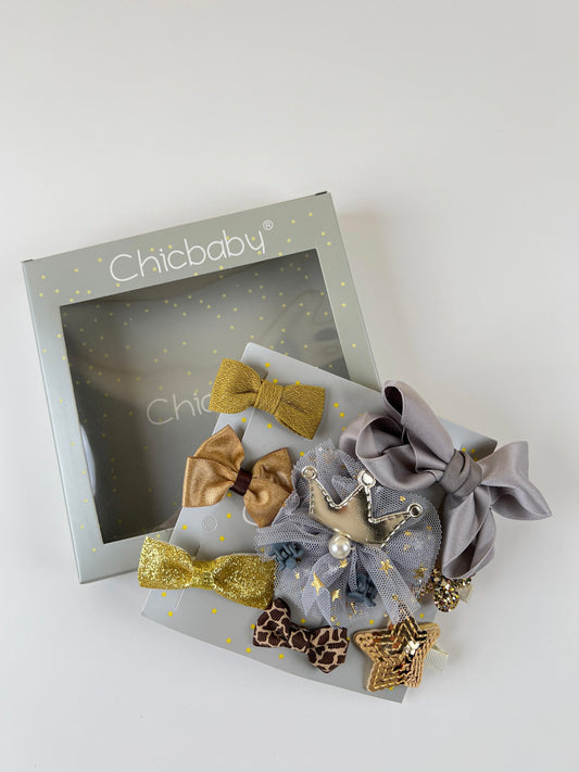 Children Hair Clips Gift Box - Gold