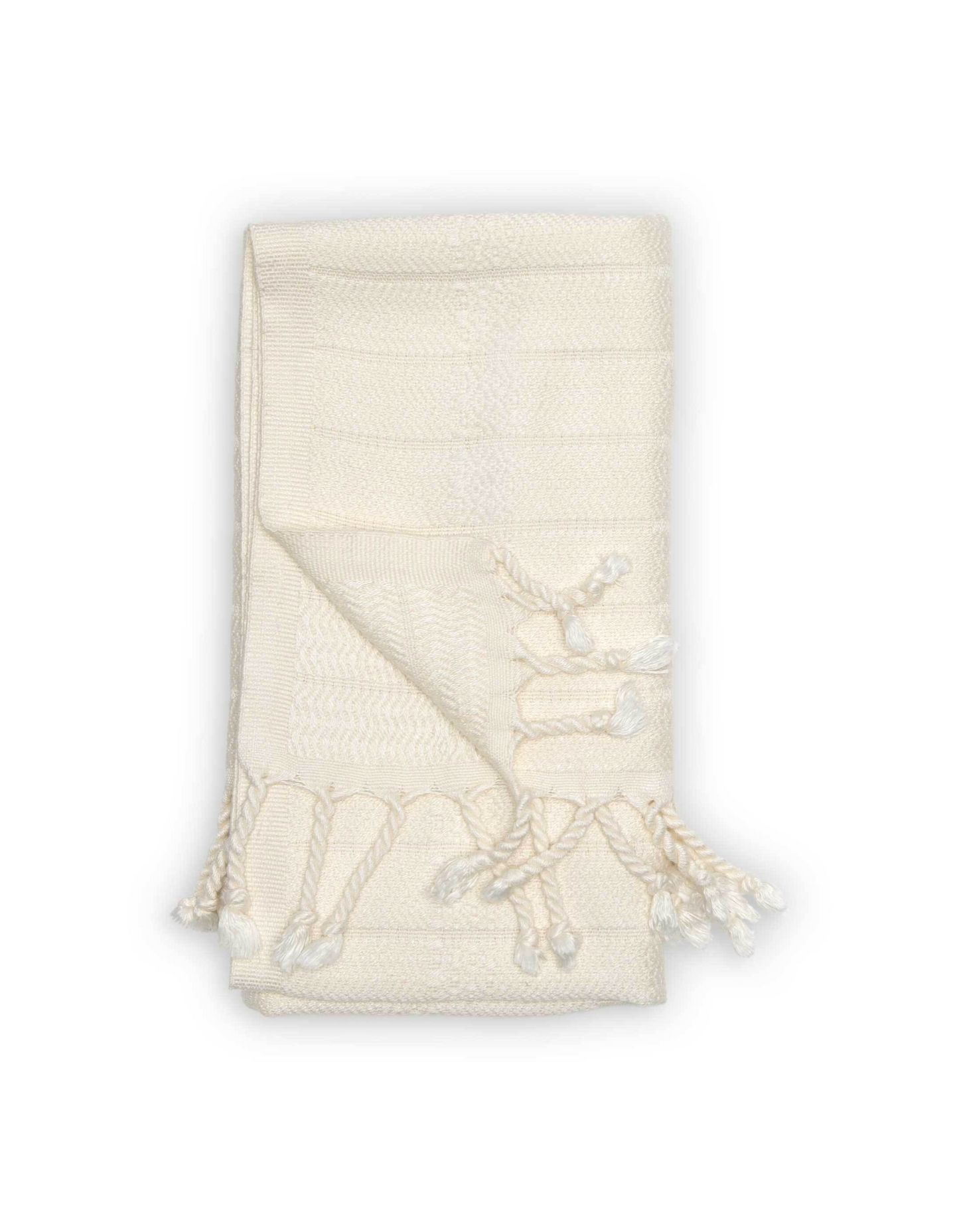 Striped Bamboo Turkish Hand Towel - Cream